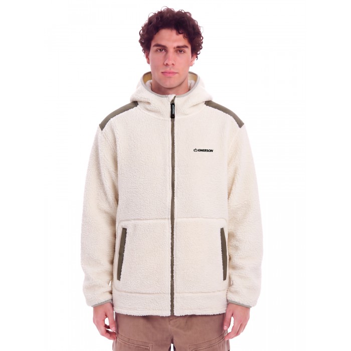 Ζακέτα Fleece Emerson Sherpa 262.EM290.43 OFF WHITE Ζακέτες Ζακέτα Fleece Emerson Sherpa 262.EM290.43 OFF WHITE Ζακέτες