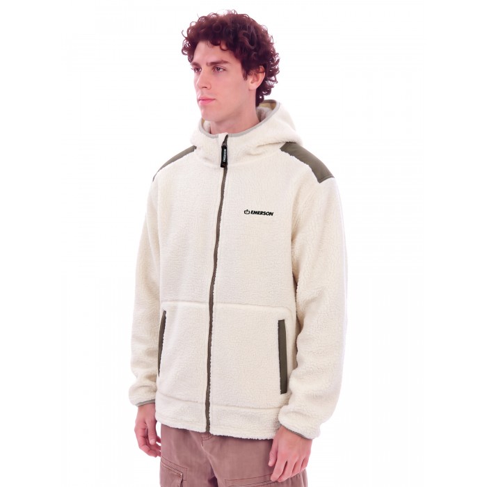 Ζακέτα Fleece Emerson Sherpa 262.EM290.43 OFF WHITE Ζακέτες Ζακέτα Fleece Emerson Sherpa 262.EM290.43 OFF WHITE Ζακέτες