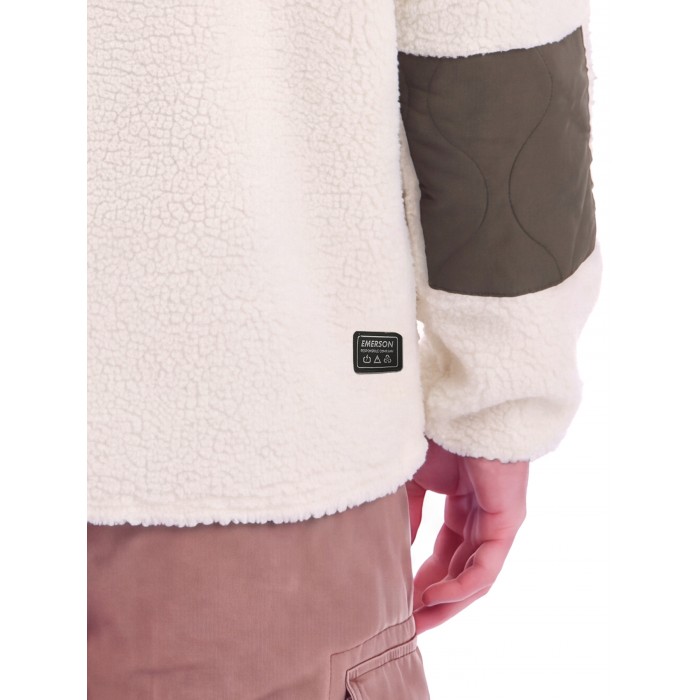 Ζακέτα Fleece Emerson Sherpa 262.EM290.43 OFF WHITE Ζακέτες Ζακέτα Fleece Emerson Sherpa 262.EM290.43 OFF WHITE Ζακέτες