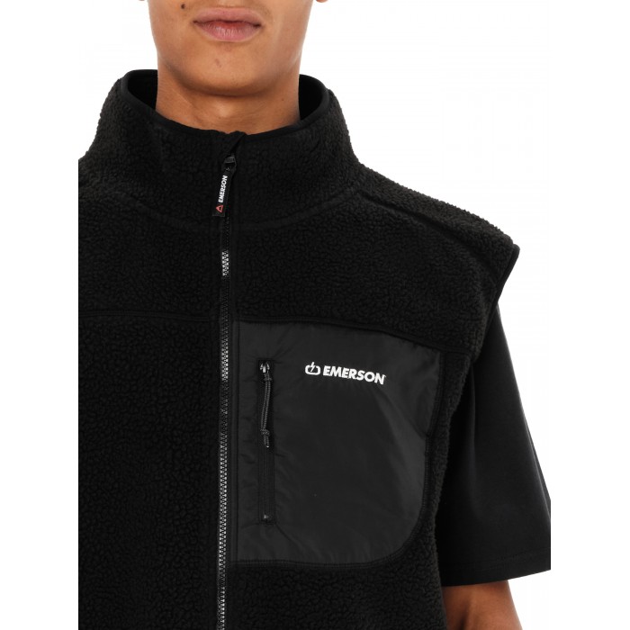 Ζακέτα Fleece Emerson Sherpa 262.EM290.59 BLACK Ζακέτες Ζακέτα Fleece Emerson Sherpa 262.EM290.59 BLACK Ζακέτες