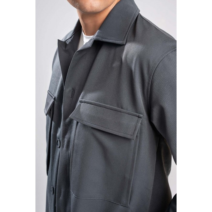 Πουκάμισο Overshirt Vittorio 300-2627-ESSENZA GREY Μακρυμάνικα Πουκάμισα