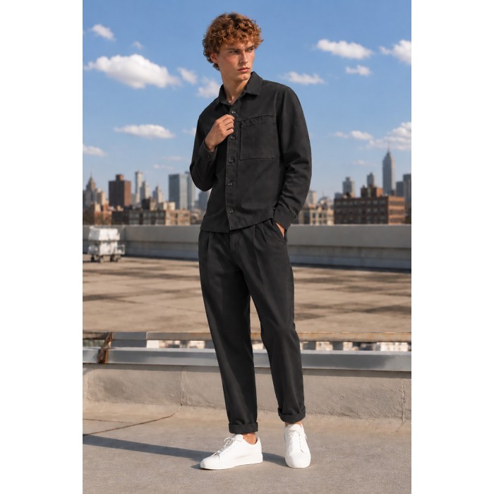 Πουκάμισο Overshirt Vittorio 300-2627-PRIMO BLACK Μακρυμάνικα Πουκάμισα