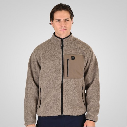 Ζακέτα Fleece Sherpa Rebase 262RFT-7080 Taupe 