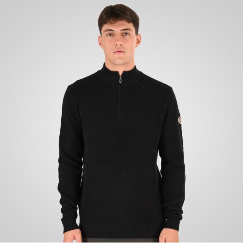 Πλεκτό Half Zip Rebase 262RKNIT-8054 Black