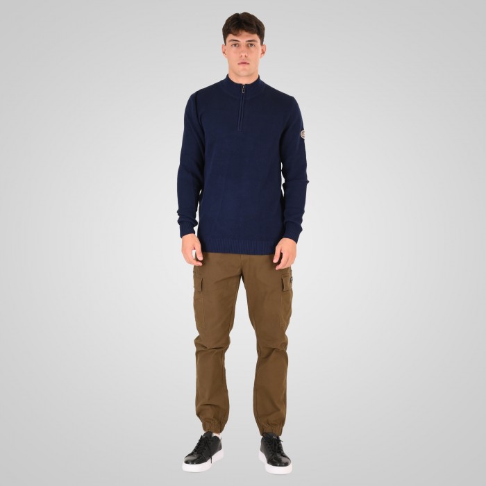 Πλεκτό Half Zip Rebase 262RKNIT-8054 Blue Marine Πλεκτά