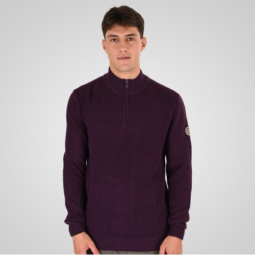 Πλεκτό Half Zip Rebase 262RKNIT-8054 Rasberry