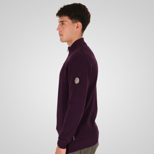 Πλεκτό Half Zip Rebase 262RKNIT-8054 Rasberry
