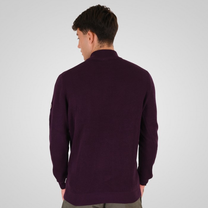 Πλεκτό Half Zip Rebase 262RKNIT-8054 Rasberry Πλεκτά