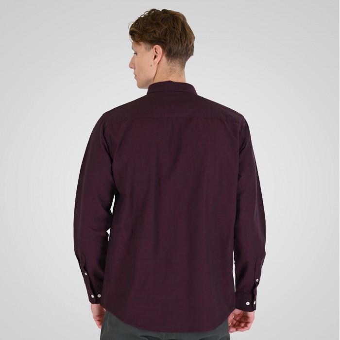 Πουκάμισο Rebase 262RGS-5205 Oxford Bordeaux Πουκάμισα