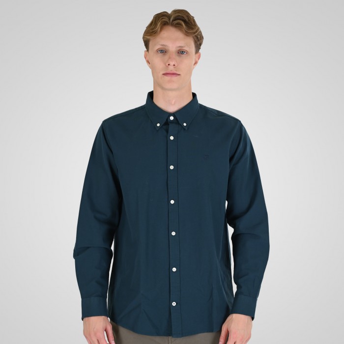 Πουκάμισο Rebase 262RGS-5205 Oxford Dark Teal Πουκάμισα