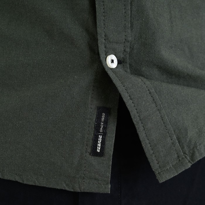 Πουκάμισο Rebase 262RGS-5205 Oxford Dark Khaki Πουκάμισα