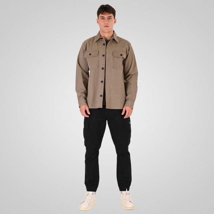 Πουκάμισο Overshirt Rebase 262RGS-5210 Taupe Ζακέτες