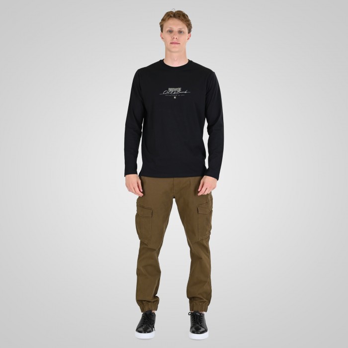 Μπλούζα Μακρύ Μανίκι Rebase 262RTS-9161 Black Μακρυμάνικες
