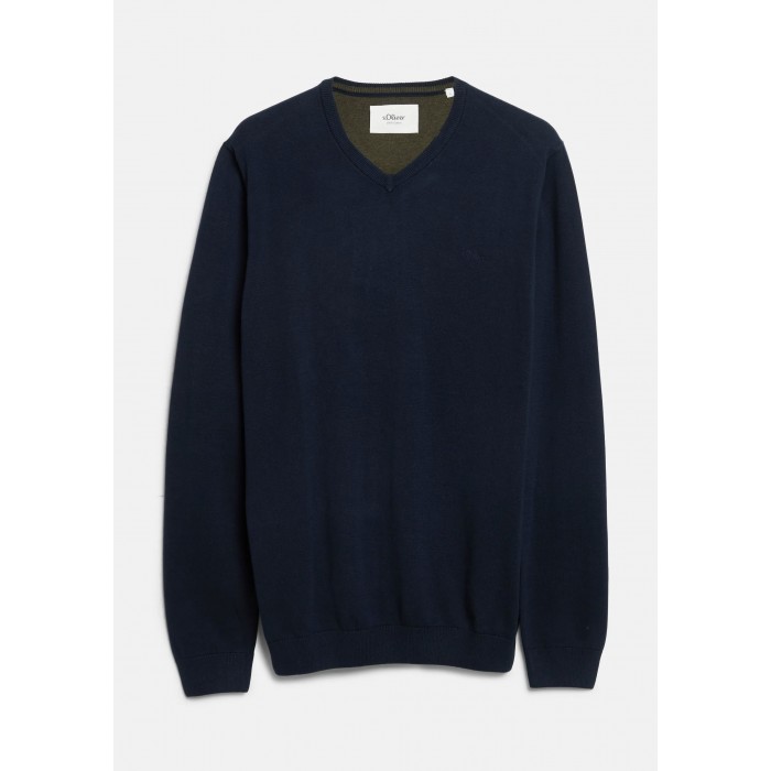 Πουλόβερ s.Oliver Basic V 2184549 5978 Navy Πλεκτά