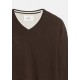 Πουλόβερ s.Oliver Basic V 2184549 89W0 DARK BROWN Πλεκτά