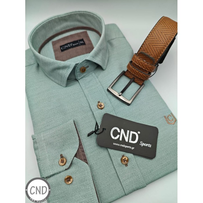 Πουκάμισο CND Sports 480-3B Aqua Μακρυμάνικα Πουκάμισα