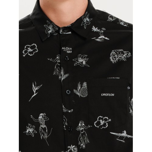 Πουκάμισο Κοντομάνικο Emerson 251.EM61.03PR PR495 Black