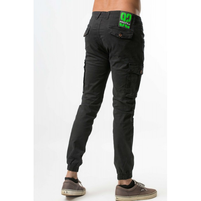 Παντελόνι Cargo Λάστιχο Profil 380 Black Cargo Pants