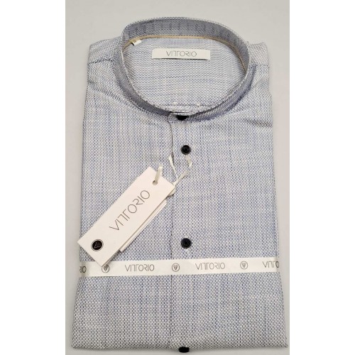 Πουκάμισο Μάο Vittorio 800-24-524 Blue