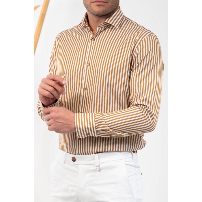 Πουκάμισο Vittorio 800-24-001 Beige Μακρυμάνικα Πουκάμισα