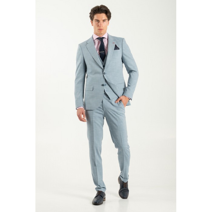 Κοστούμι Vittorio 100-25-ROMA Light Blue Σακάκι-Κοστούμι 