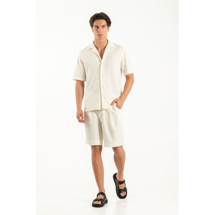 Πουκάμισο Overshirt Vittorio 800-25-BARENO Off White Μακρυμάνικα Πουκάμισα