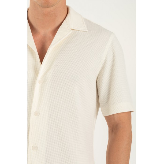 Πουκάμισο Overshirt Vittorio 800-25-BARENO Off White Μακρυμάνικα Πουκάμισα