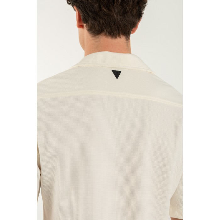 Πουκάμισο Overshirt Vittorio 800-25-BARENO Off White Μακρυμάνικα Πουκάμισα