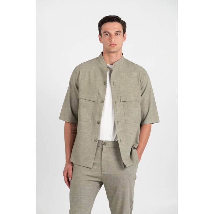 Πουκάμισο Overshirt Vittorio 300-25-BOSA Olive Μακρυμάνικα Πουκάμισα
