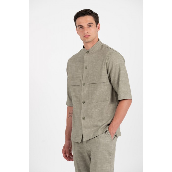 Πουκάμισο Overshirt Vittorio 300-25-BOSA Olive Μακρυμάνικα Πουκάμισα