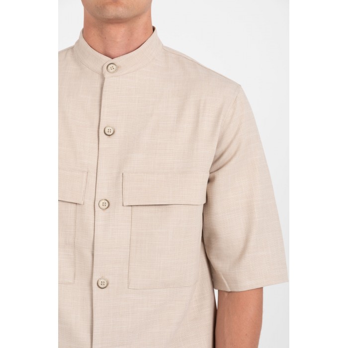 Πουκάμισο Overshirt Vittorio 300-25-BOSA Beige Μακρυμάνικα Πουκάμισα