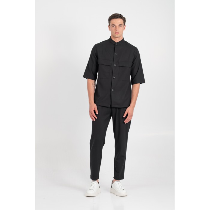 Πουκάμισο Overshirt Vittorio 300-25-BOSA Black Μακρυμάνικα Πουκάμισα