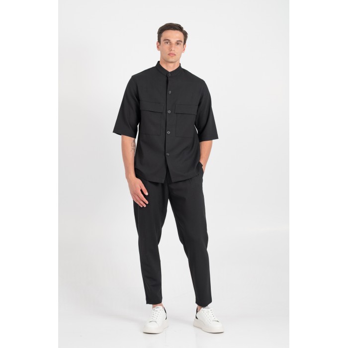 Πουκάμισο Overshirt Vittorio 300-25-BOSA Black Μακρυμάνικα Πουκάμισα