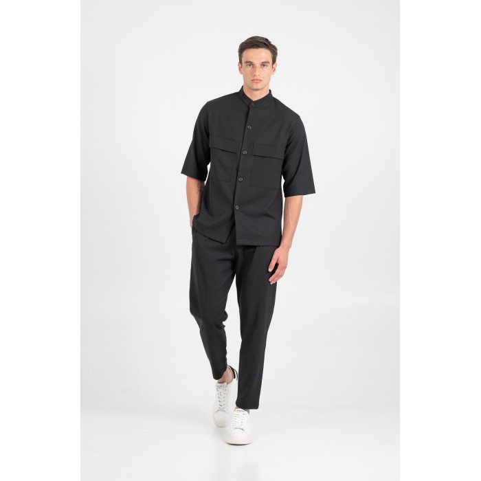 Πουκάμισο Overshirt Vittorio 300-25-BOSA Black Μακρυμάνικα Πουκάμισα