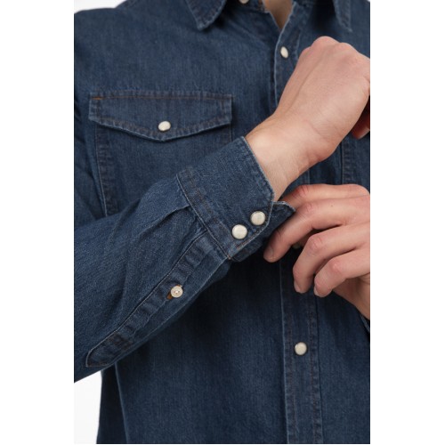 Πουκάμισο Jean Rebase 251RGS-5067 Middle Denim Blue