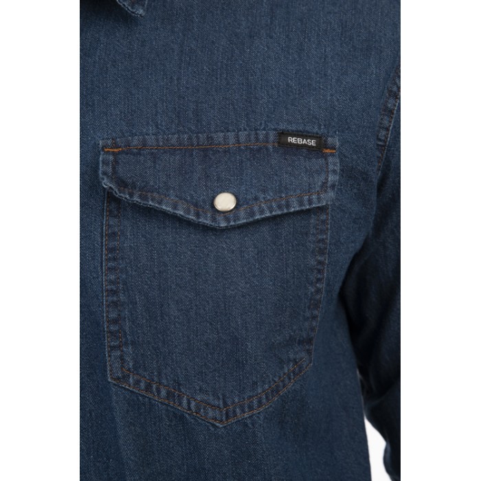 Πουκάμισο Jean Rebase 251RGS-5067 Middle Denim Blue Πουκάμισα