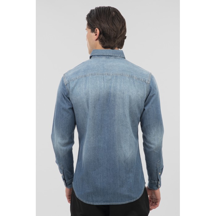 Πουκάμισο Jean Rebase 251RGS-5068 Light Denim Blue Πουκάμισα