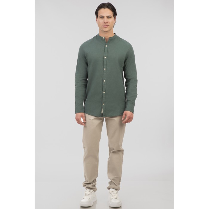Πουκάμισο Μάο Rebase 251.RGS-5057 Forest Green Πουκάμισα
