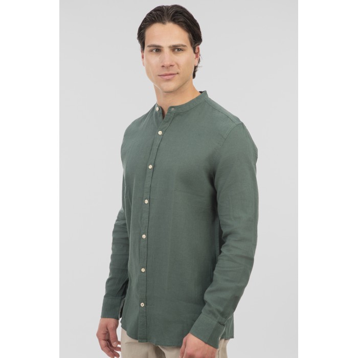 Πουκάμισο Μάο Rebase 251.RGS-5057 Forest Green Πουκάμισα