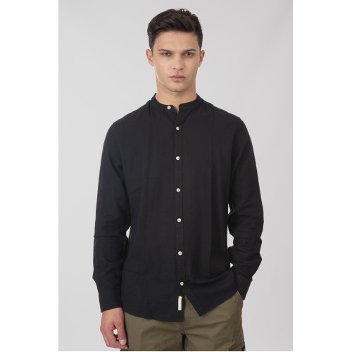 Πουκάμισο Μάο Rebase 251.RGS-5057 Black Πουκάμισο Μάο Rebase 251.RGS-5057 Black