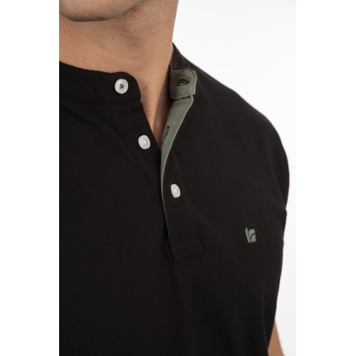 Μπλούζα Πικέ Μάο Rebase 251RPS-3041 Black Μπλούζα Πικέ Μάο Rebase 251RPS-3041 Black