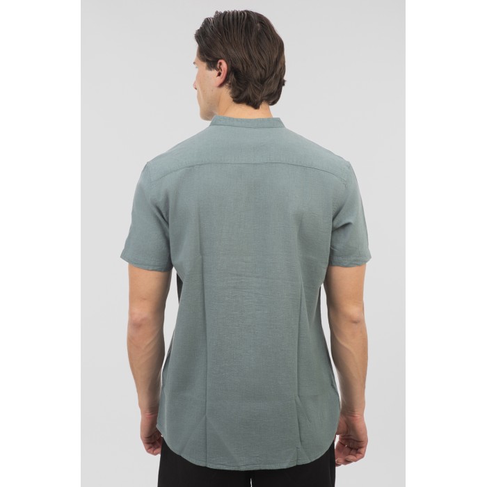 Πουκάμισο Μάο Rebase 251-RGS-5054 Teal Green Πουκάμισα