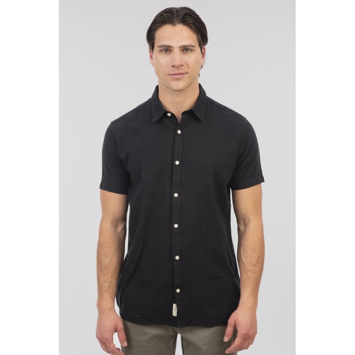 Πουκάμισο Rebase 251-RGS-5061 Black Πουκάμισα