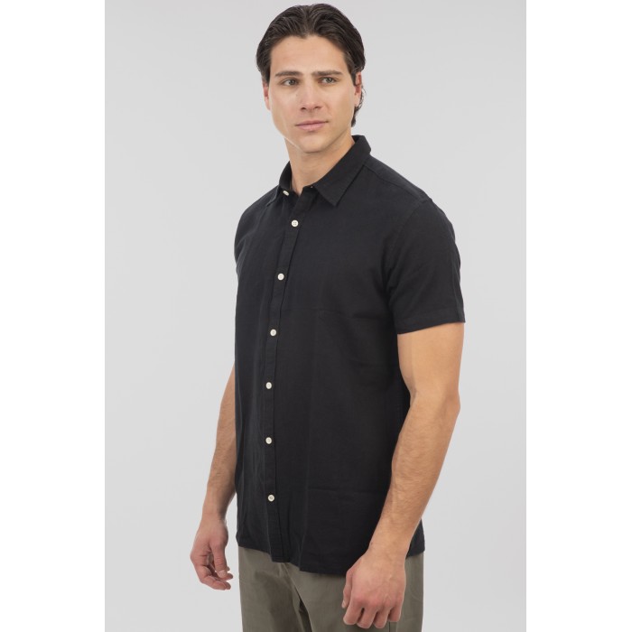 Πουκάμισο Rebase 251-RGS-5061 Black Πουκάμισα