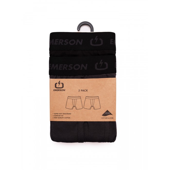 2 Boxers Men Underwear Emerson 221.EM06.06 Black-Dark Grey Αξεσουάρ