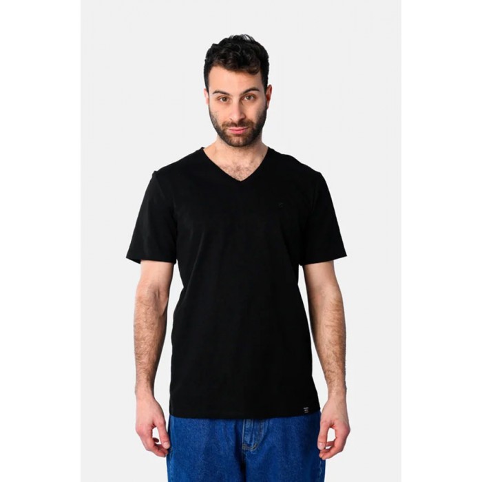 Μπλούζα Μονόχρωμη V  Paco & co 2431821 Black  T-Shirt