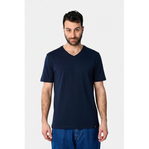 Μπλούζα Μονόχρωμη V Paco & co 2431821 Navy Μπλούζα Μονόχρωμη V Paco & co 2431821 Navy