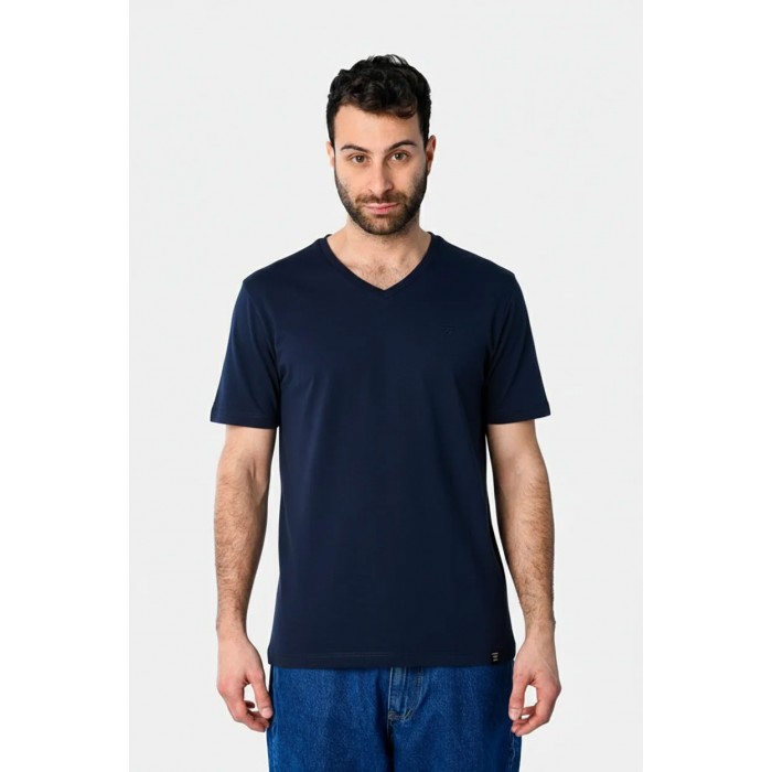 Μπλούζα Μονόχρωμη V  Paco & co 2431821 Navy T-Shirt