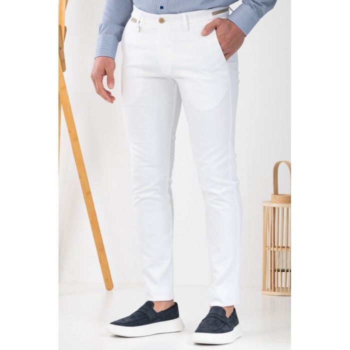 Παντελόνι Vittorio 500-25-COMO White Chinos