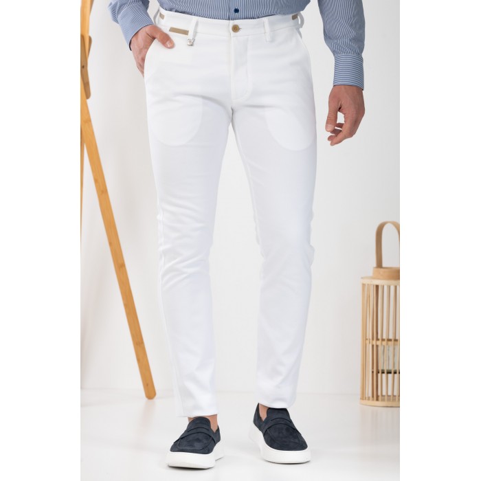 Παντελόνι Vittorio 500-25-COMO White Chinos